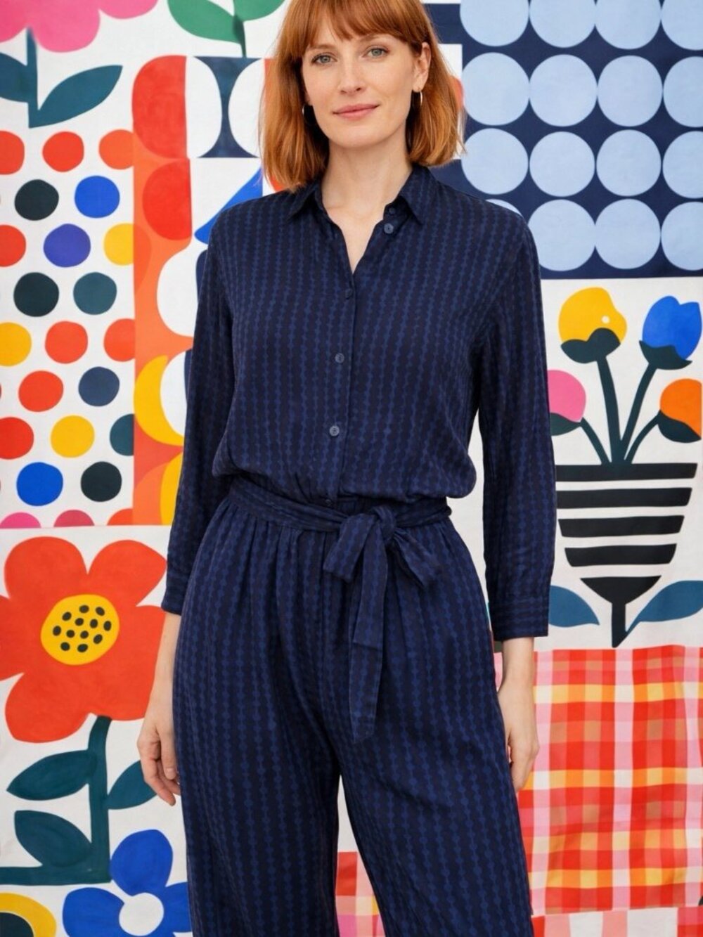 Marimekko x Uniqlo Räsymatto Print Belted Jumpsuit | Small
